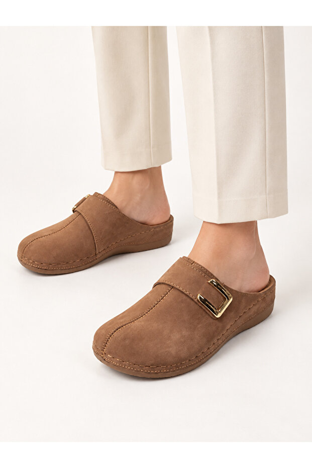 Women's Suede Accessories, Closed Front, Comfort Sole, Mother-Style Closed Slippers