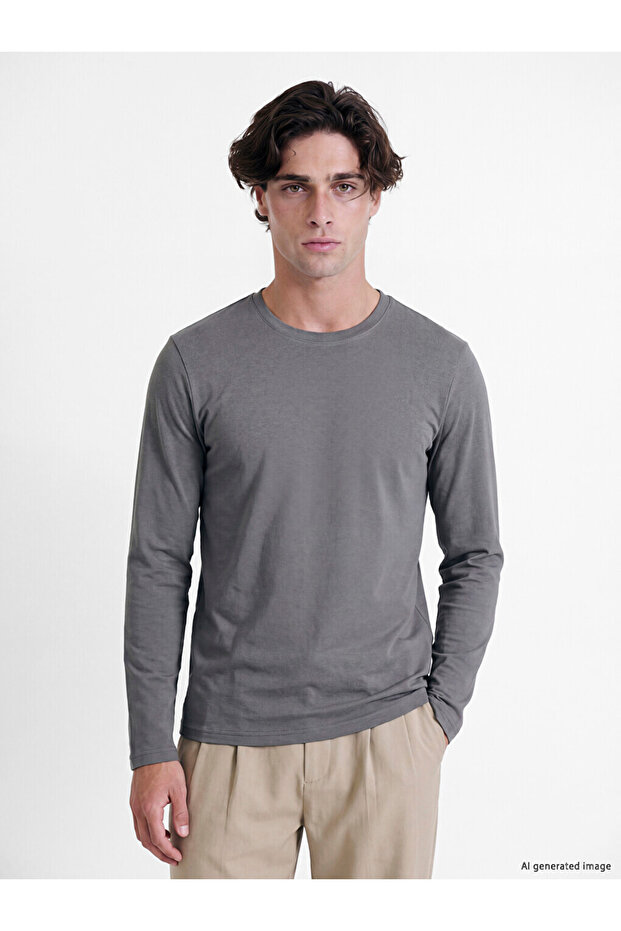 Esvab • Modern & Distinctive Zero Roba Collar Long Sleeve Men's T-Shirt