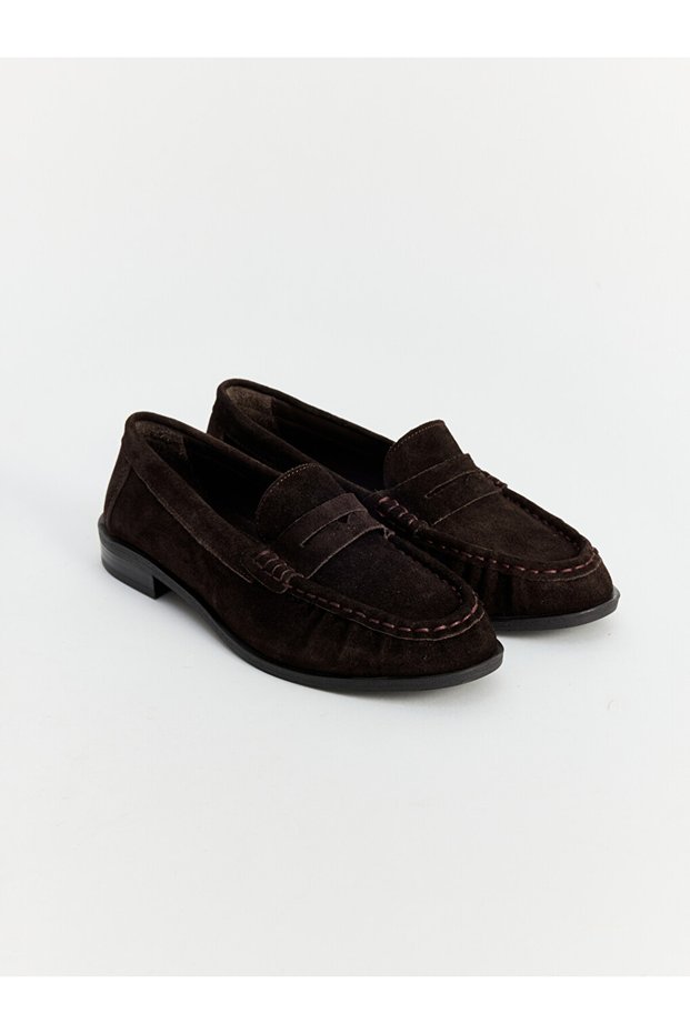 Özmarka New Season Brown Suede Women's Classic Shoes