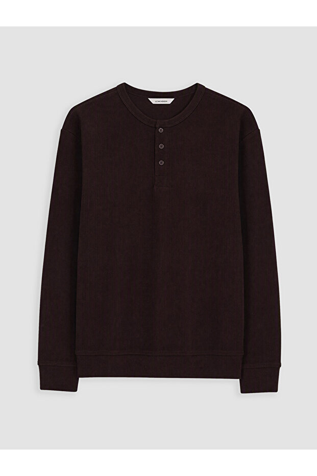 Özmarka New Season Brown Crew Neck Men's Sweatshirt