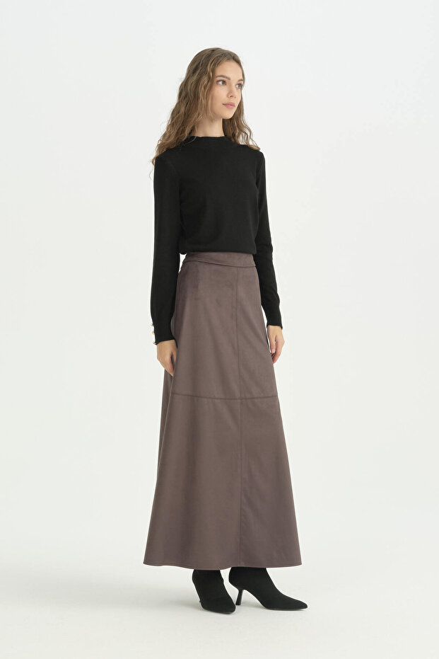 Suede Skirt - Brown