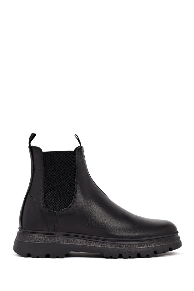 Men's Black Leather Chelsea Boots Wm600008Dv