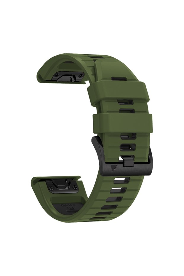 QuickFit 22mm Army green black 22 26MM Silicone WatchBand Strap For Garmin Fenix 7 7X 6X 6 Pro 5 5X