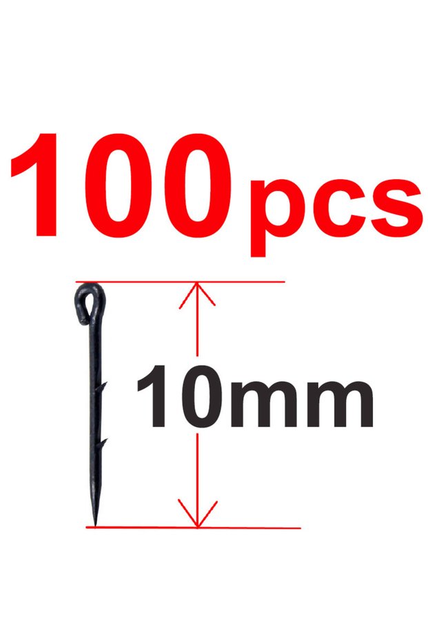 100pcs 10mm Metal Bait Spike Carp Fishing Hook Bait Sting Boilies Pin Spike Maggot Corn Ronnie Hair