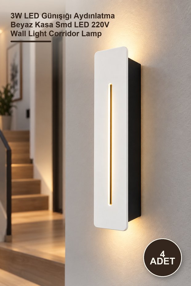 4 Pieces Ct-5172 Corridor Light – 3W Led Daylight Lighting White Case Smd Led 220V Wall Light Corridor Lamp