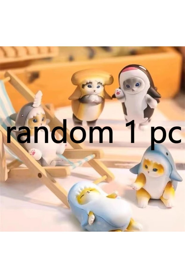 random 1 pc Full Series Mofusand Shark Cat Blind Box Cos Bee Rabbit Bread Fried Shrimp Action Figure