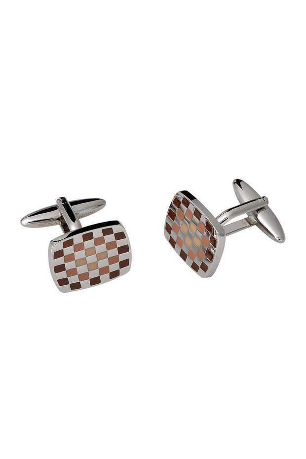 Brown & Chrome Cufflinks/ Connection 6