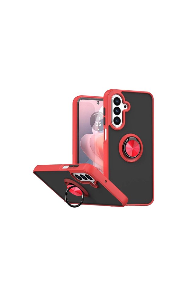 Samsung Galaxy A27 5g Montreal Silicone Cover with Ring - Red