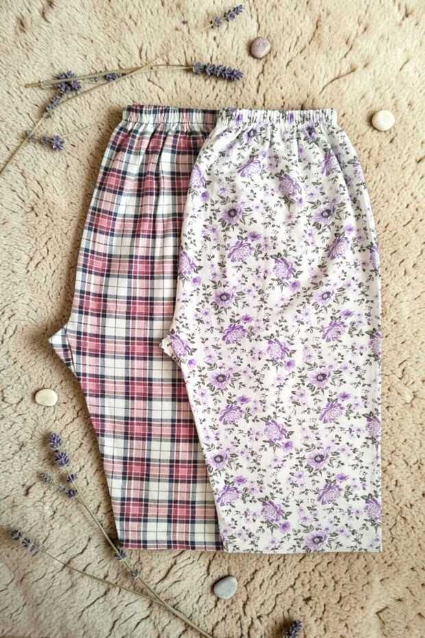 Women's 2-Pack Winter Straight-Leg Below-Knee Patterned Pajamas Relaxed Fit Home Wear - Casual Comfort and Elegance