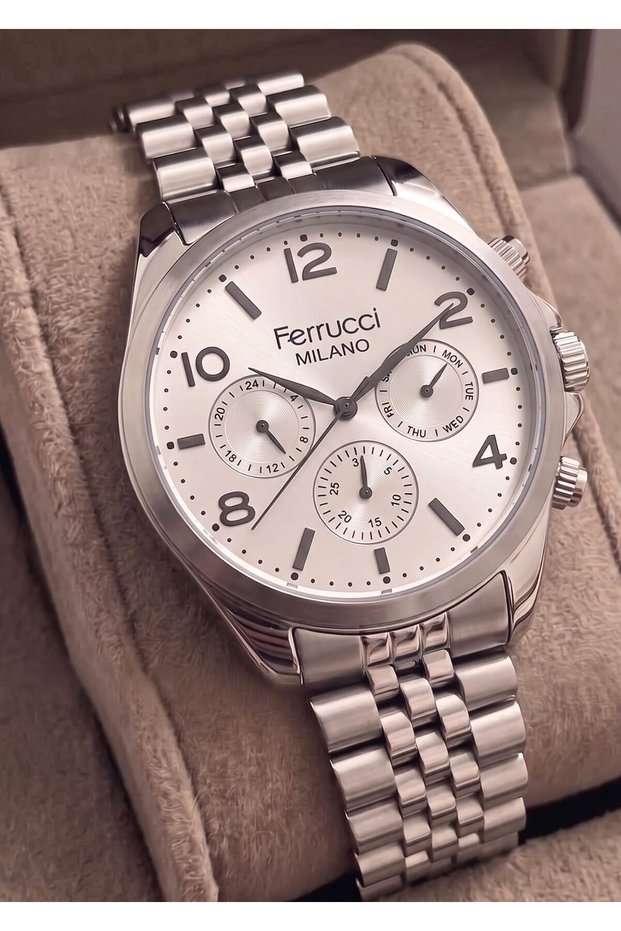 Men's Functional Metal Steel Cord Wristwatch with 2 Year Warranty