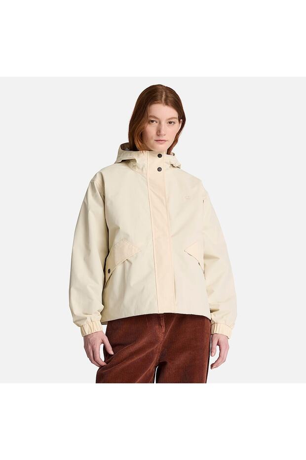 Waterproof Shell Jacket Kadin Bej Ceket