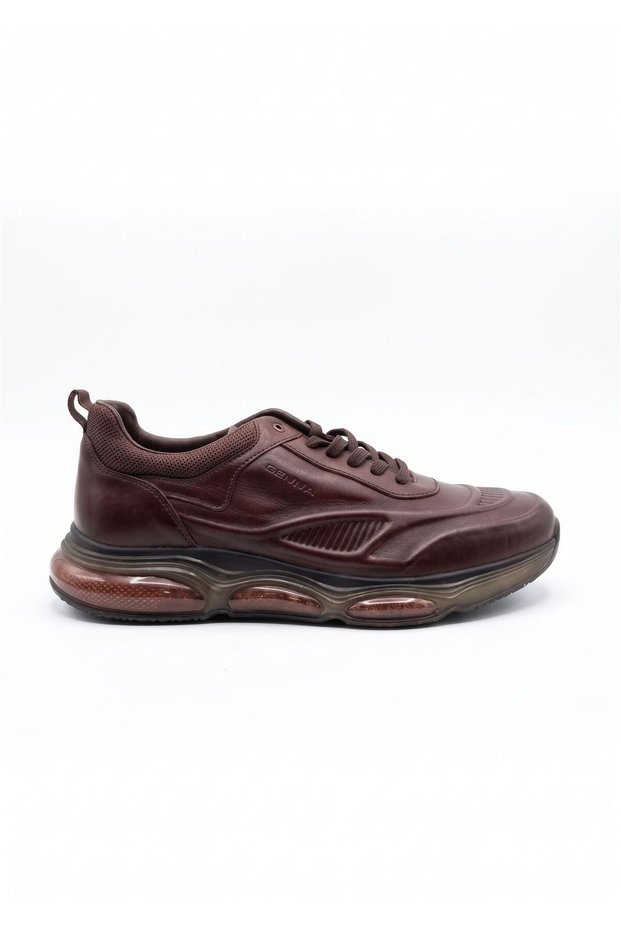 Genuine Leather Brown Men's Sneaker Shoes - 2437