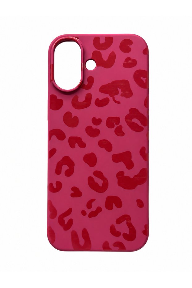 iPhone 17 Burgundy Textured Leopard Pattern Case – Camera Protected