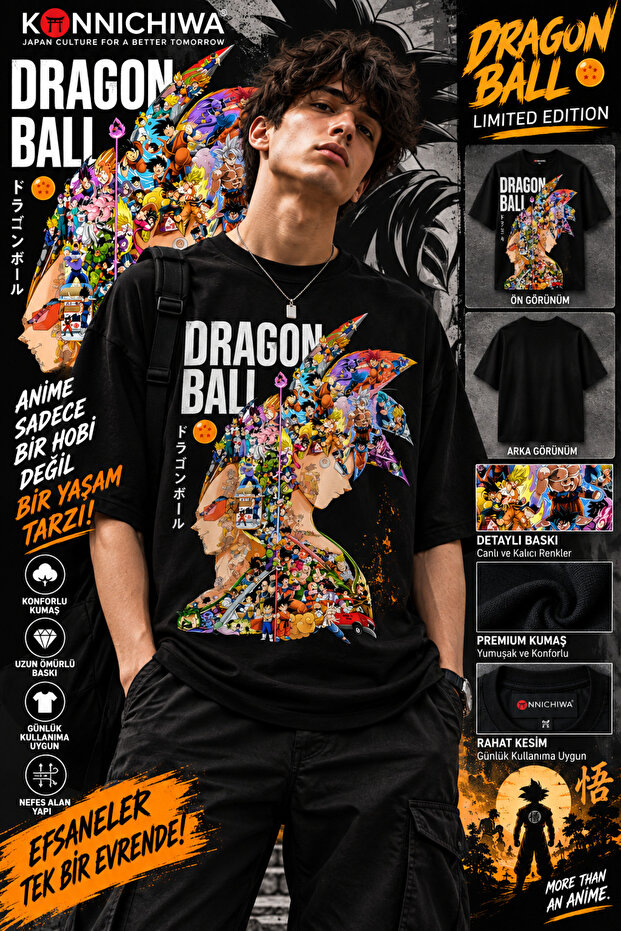 Dragon Ball Goku Vegeta Gohan Broly T-Shirt Tee Tshirt – Anime Character Printed Black