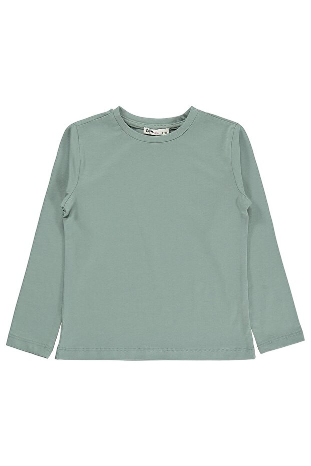 Civil Girls' Basic Sweatshirt | Lycra Single Jersey Long Sleeve | School Nursery and Daily Use - Green