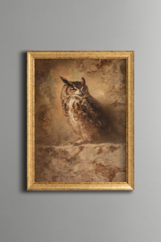 Owl - Vintage Patterned Painting - Fine Model