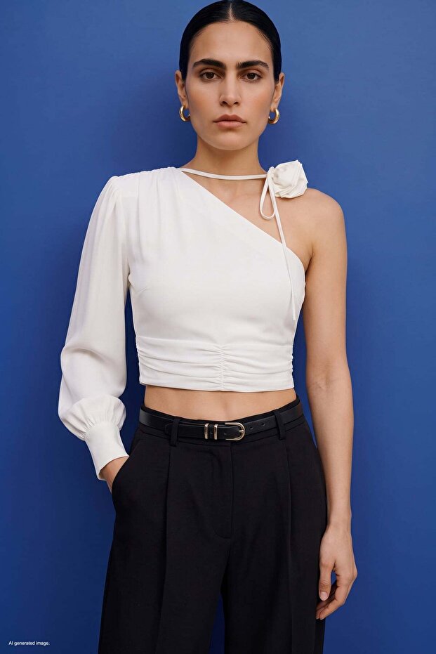 Floral Detailed Blouse - Ecru