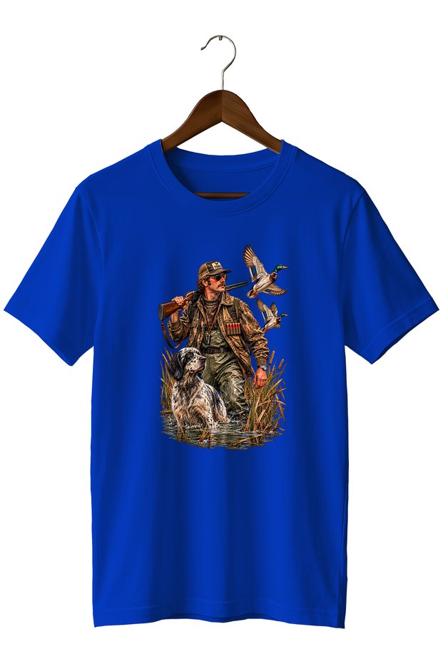 Hunter and Wild Duck Printed Unisex Regular Fit Crew Neck T-Shirt