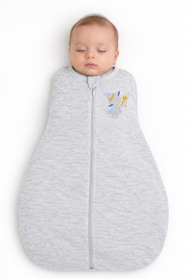100% Cotton Swaddle for 0-3 Months Baby, Velcro Fastening, Soft Combed Cotton Fabric, Breathable Fabric Stl7176