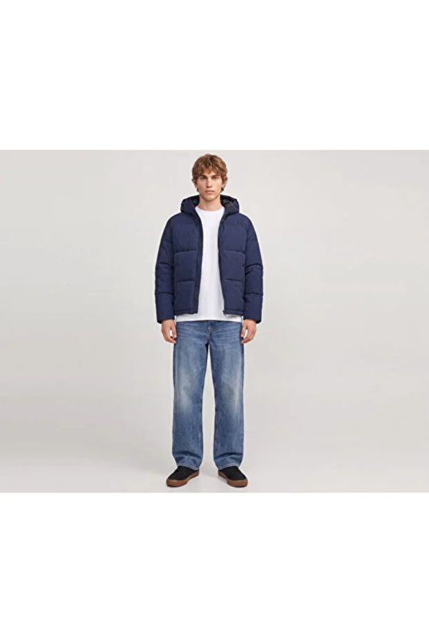 Men's Inflatable Coat Hooded Jjgalaxy Puffer Zippered Padded Casual Winter Sportswear Outerwear Stylish Model 12303930