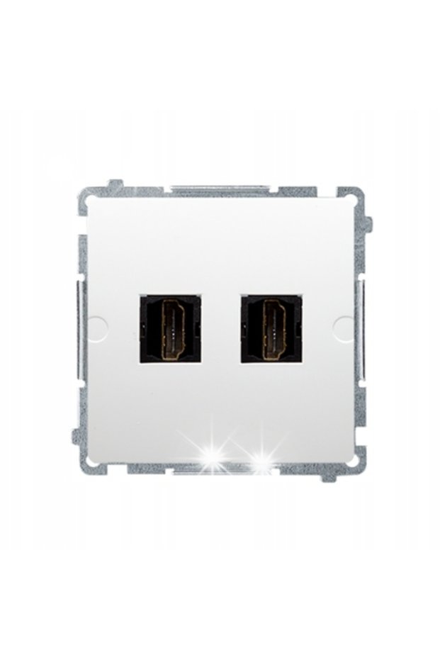 Priză dublă HDMI Simon Basic Albă