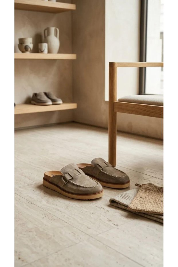 59084 Genuine Leather Women's Slippers