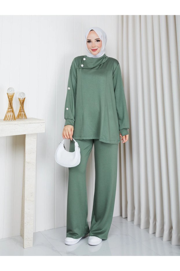 Double Set Stone Accessory High Collar Lidya