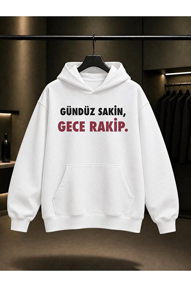 Daytime Calm, Nighttime Rival Printed Unisex 100% Cotton Hooded Sweatshirt