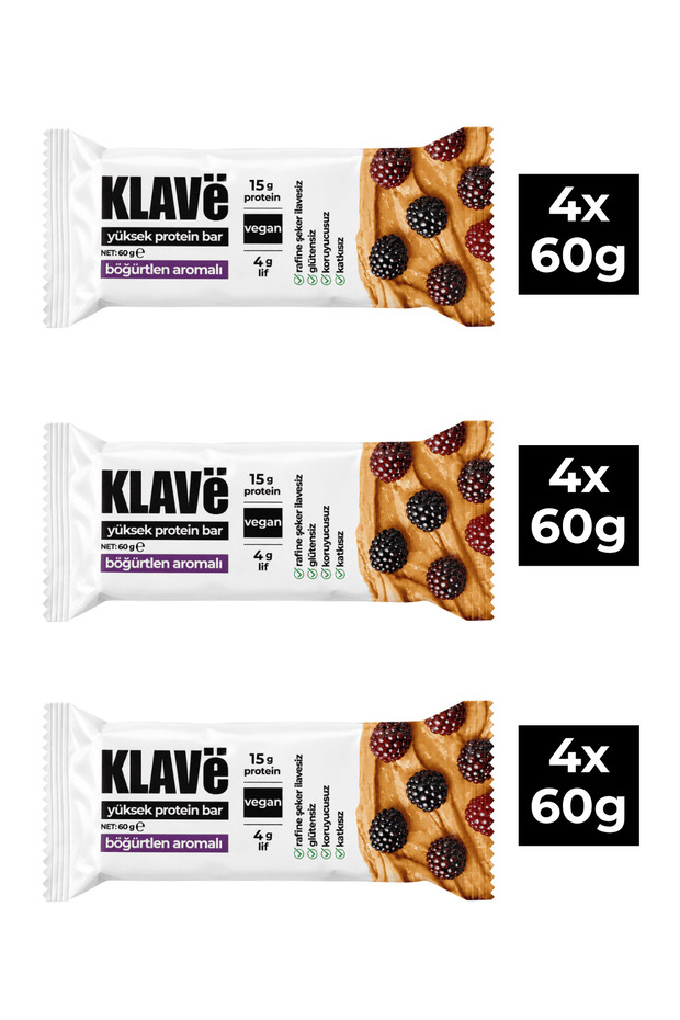 High Protein Bar Blackberry Flavored - 60 g X 12 Units - 15g Protein, Vegan and Gluten-Free