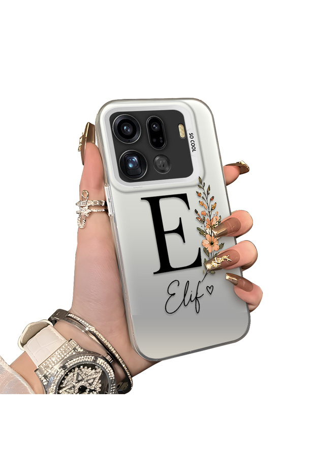 Oppo Find X9 Pro 5g Compatible Silicone Edge Hard Back Case Letter E Patterned Couple Phone Case