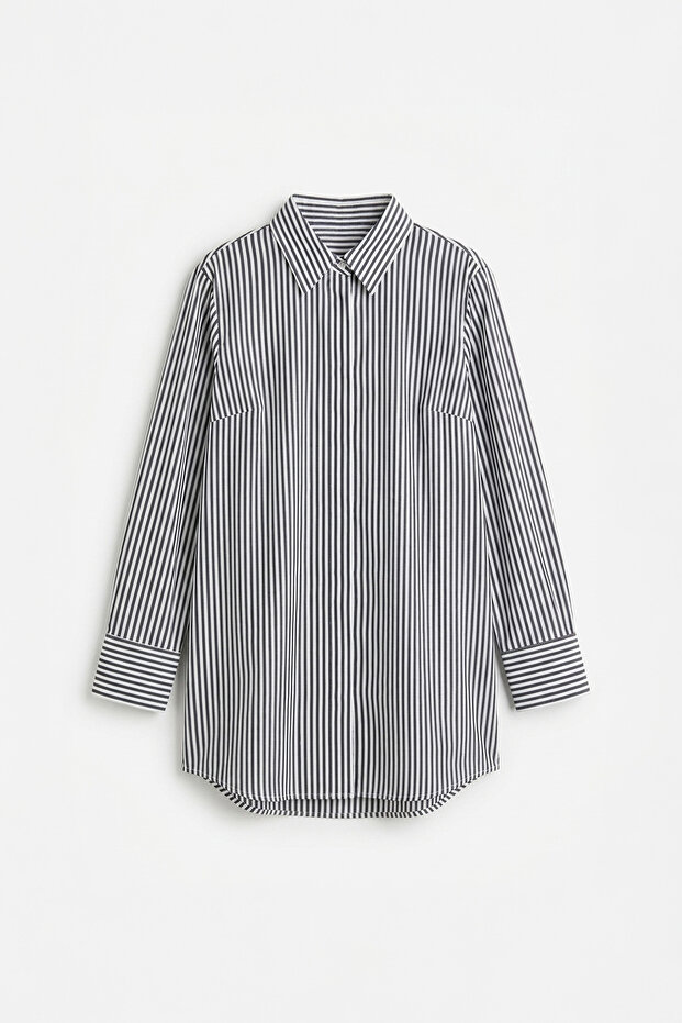 Long Shirt with Hidden Placket