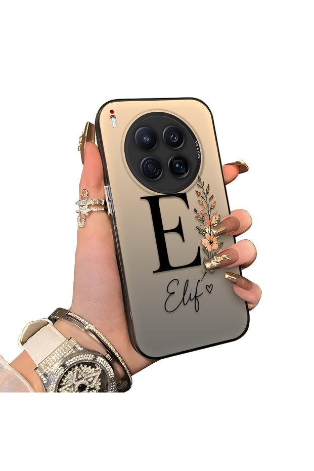 Tecno Camon 40 Premier 5g Compatible Silicone Edge Hard Back Case Letter E Patterned Couple Phone Case