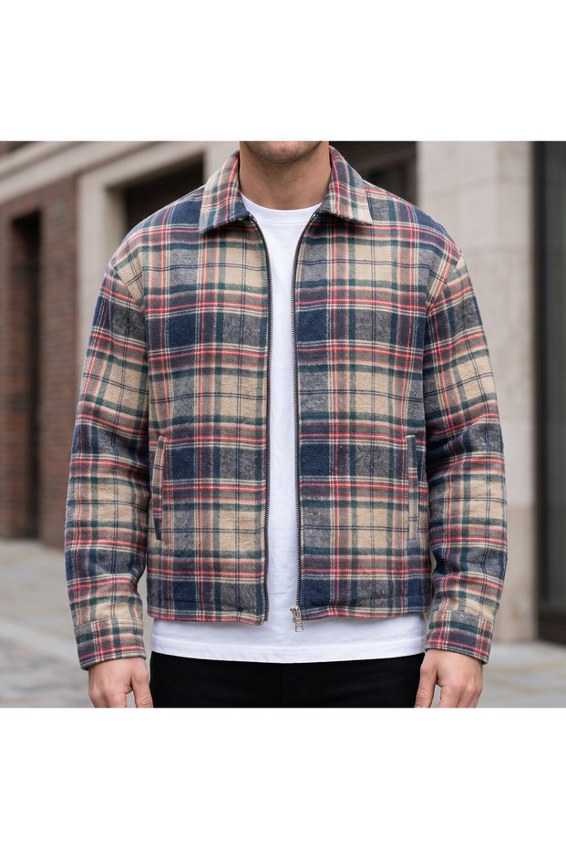 Plaid Lined Seasonal Jacket