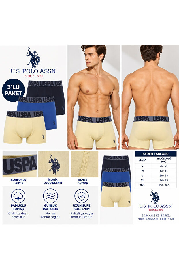 Men'S, 100% Cotton, 3 Pieces Boxer Briefs (Boxed)