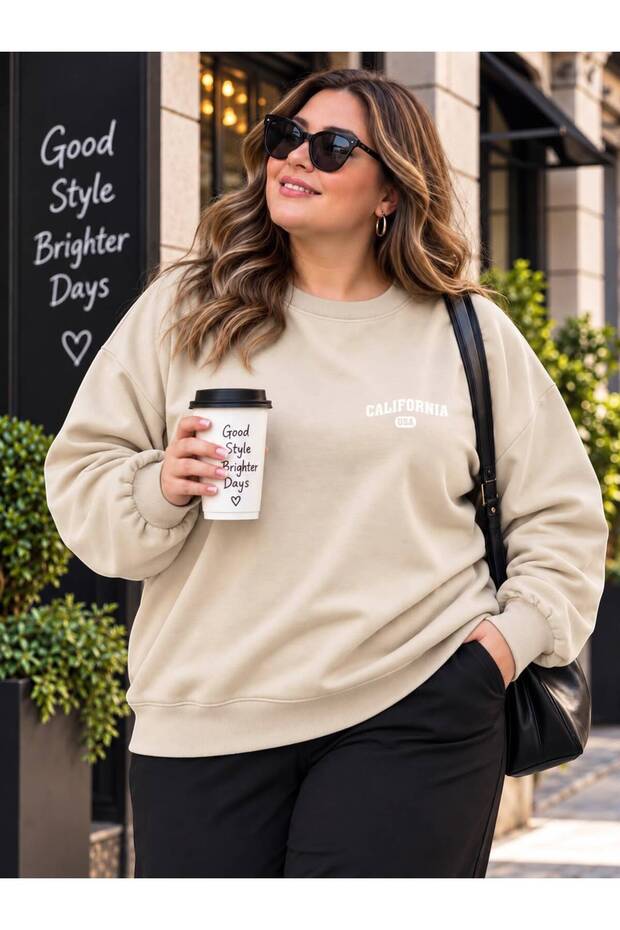 3 Yarn Combed Cotton Plus Size California Usa Printed Unisex Sweatshirt Vp5