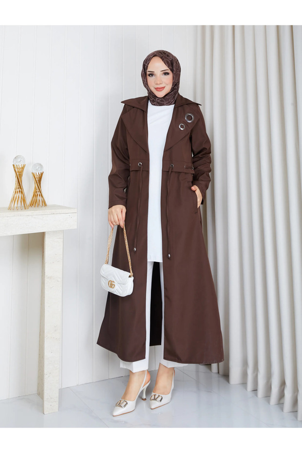 Elisa Waist-Tie Long Women's Trench Coat