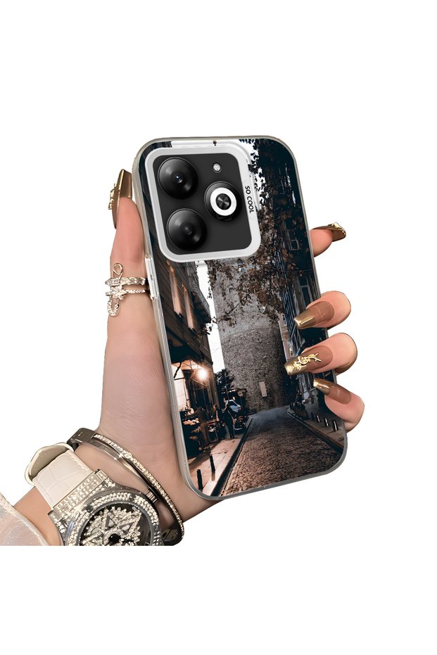 حافظة هاتف من السيليكون متوافقة مع هاتف Tecno Spark 20C، حافظة خلفية صلبة بنمط برج جالاتا
