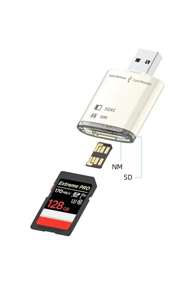 6082 USB 3.0 2 Port Memory Card Reader Sd Sdxc Nm Multi Card Converter