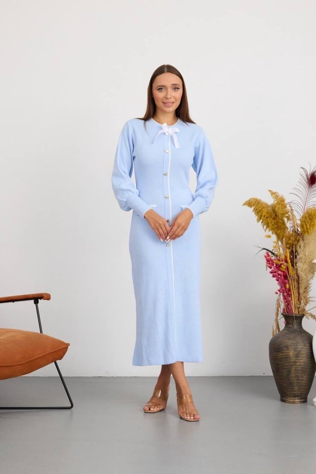 Stylish Knitwear Dress with Bow