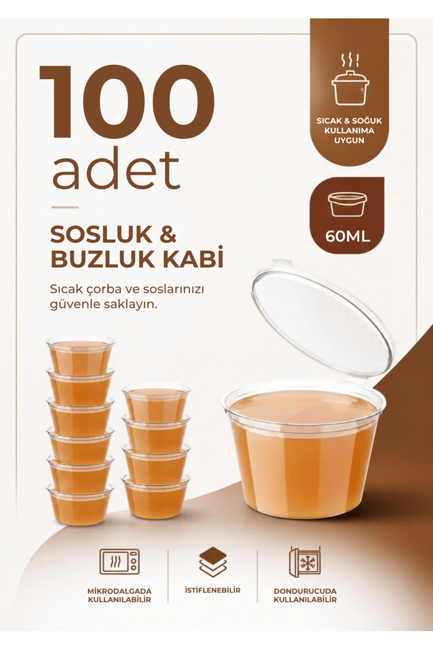 100 Pieces 60 ml Leak-Proof Mini Storage Container Sauce Bowl Ice Box Mit1366