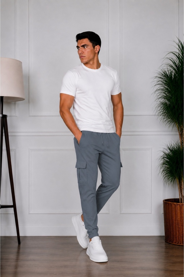 Unisex Regular Cargo Pocket Long Sweatpants