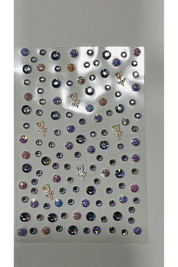 Self-Adhesive Shiny Multi-Dimensional Transparent Flowers Hologram Pearls Makeup Phone Tablet Multi-Purpose Sticker Decal
