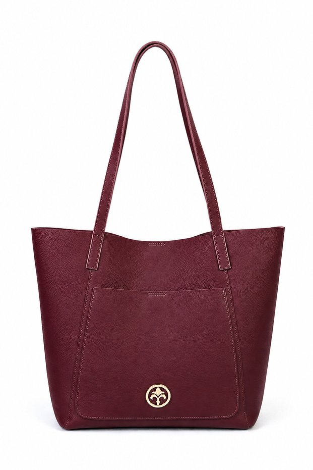 Jkln Genuine Leather Women's Shoulder Bag Large Volume Daily Claret Red Bag Zd345