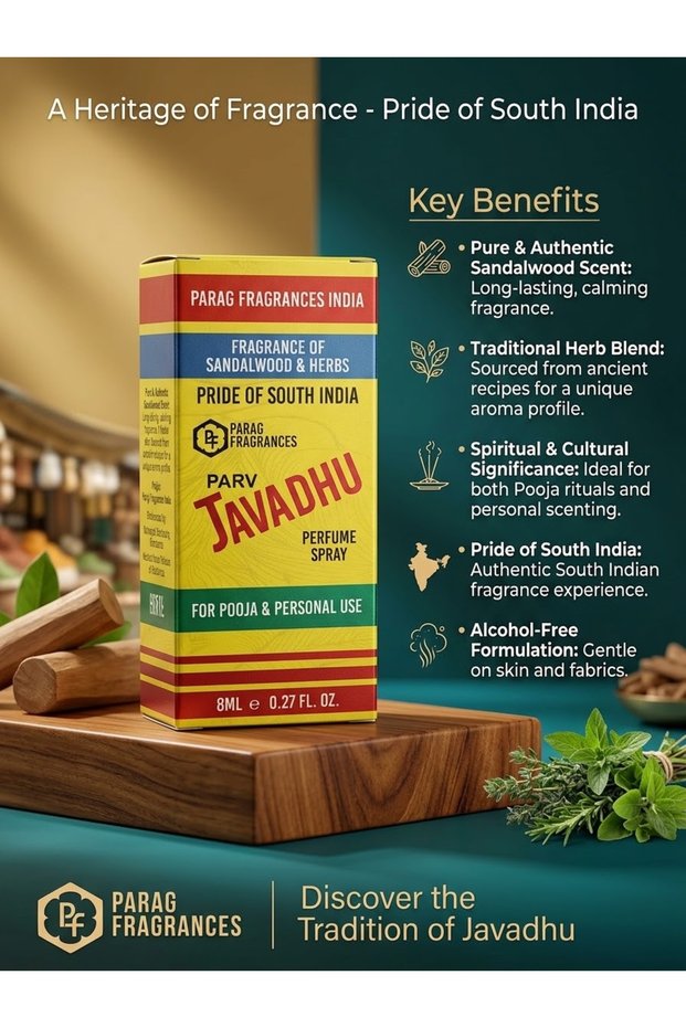 Javadhu Perfume spray 8ml for (pooja & personal use)