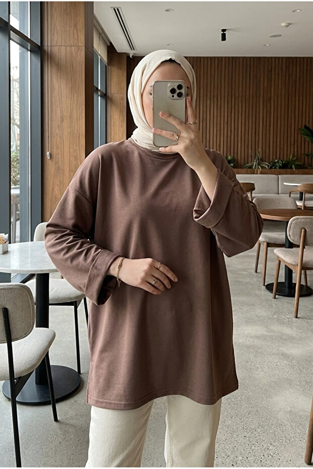 Women's Oversize Lace-Up Long Tunic 75 cm
