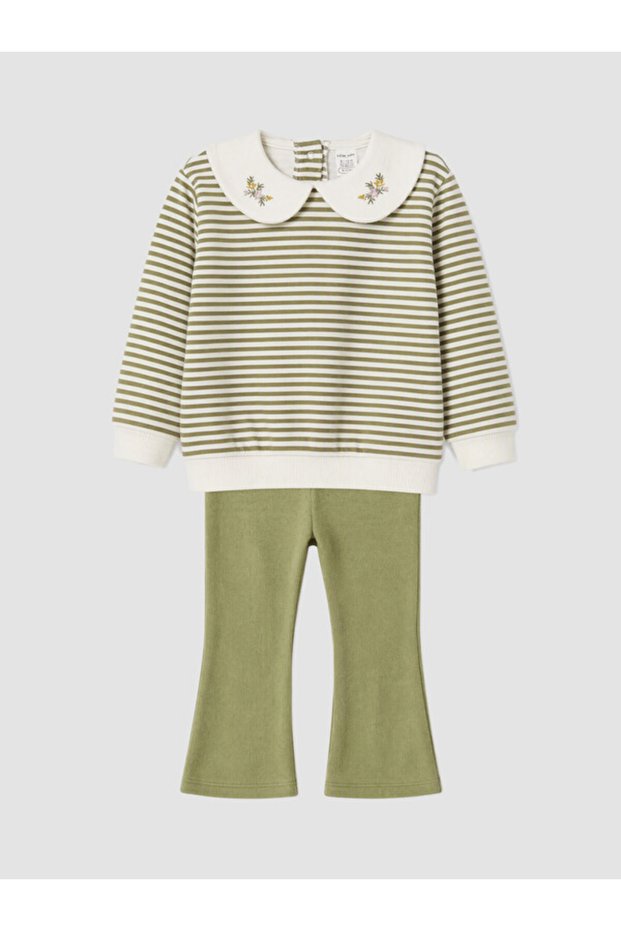 Timeless Clothing & Timeless Choices Embroidered Striped Baby Girl Set