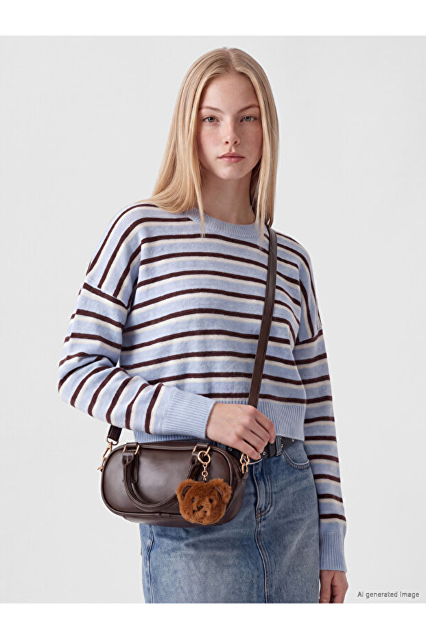 Timeless Clothing & Timeless Choices Women's Shoulder Bag with Teddy Bear Figure