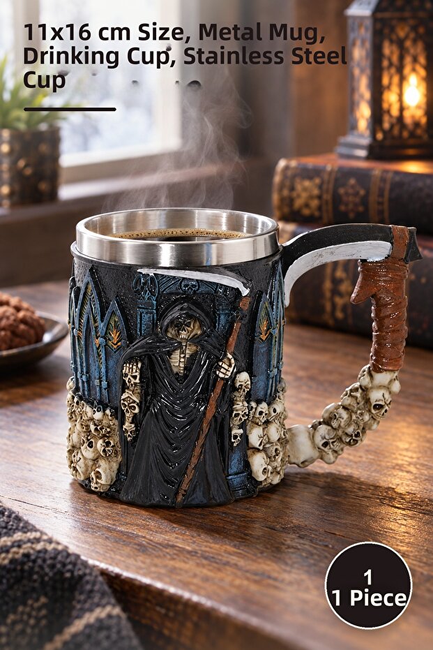 1 Piece Stainless Steel Mug – 11X16 cm Size, Metal Mug, Drinking Cup, Stainless Steel Cup
