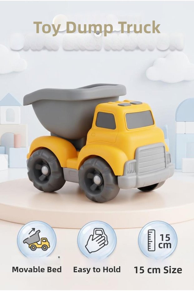 15 cm Toy Truck with Educational and Safe Realistic Design, Openable Dump Truck