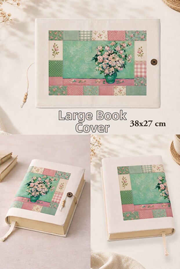 Large Size Book Cover 38X27 cm | Patchwork Art Collection | Rahle Boy Quran Compatible